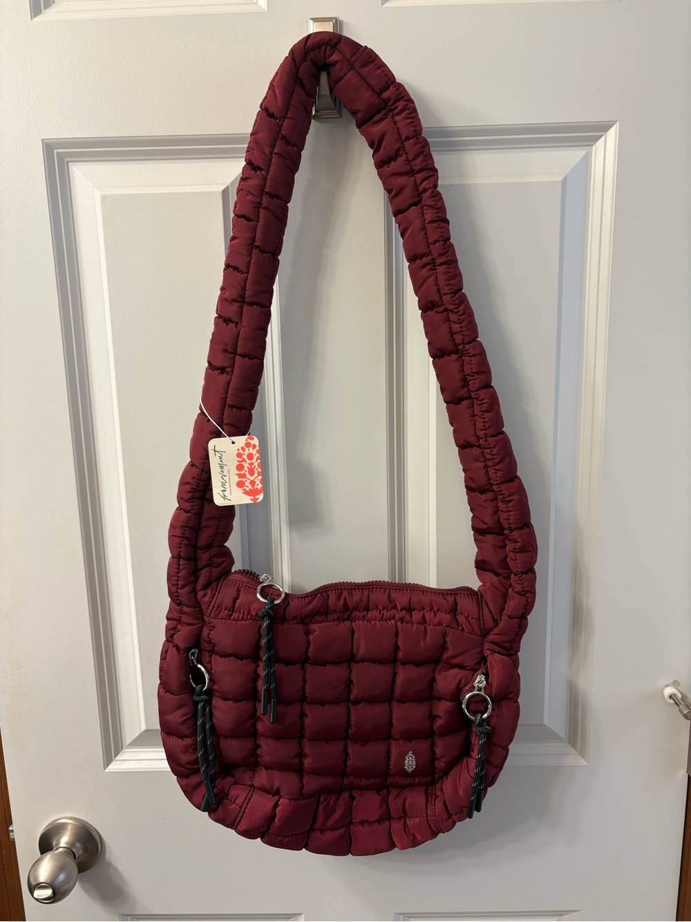 New! FP Movement baby quilted carryall bag in Deep Wine
